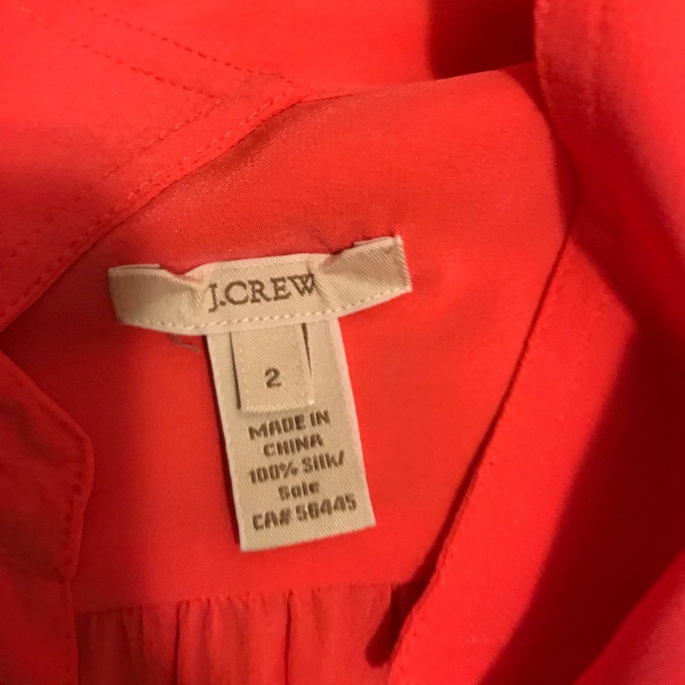 J Crew 100% Silk Shirt Size 2